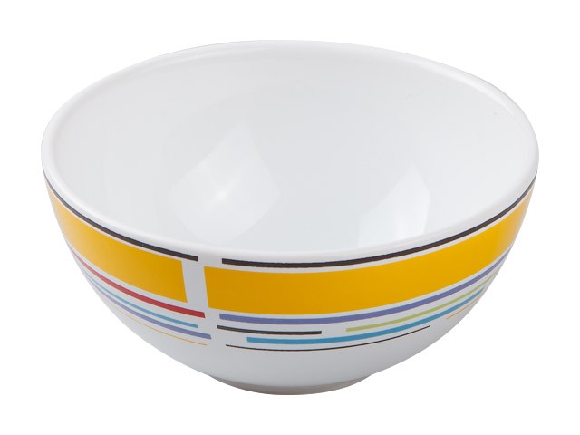 Купить салатник керамический, 123 мм, круглый, серия Самсун, желтая полоска, PERFECTO LINEA (Супер цена!) (18-985117)