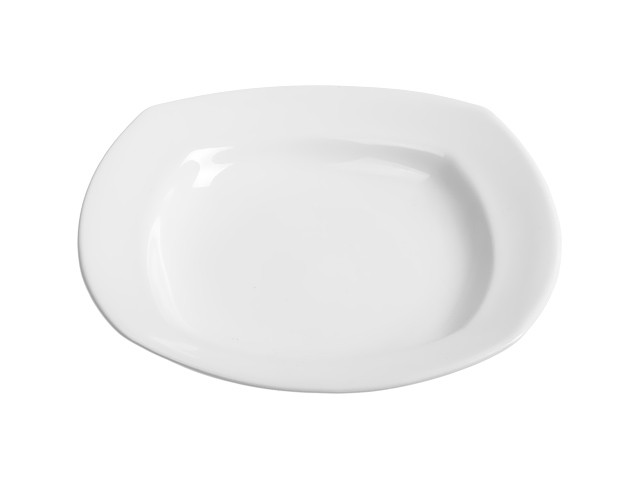 Купить тарелка глубокая керамическая, 221 мм, квадратная, серия Измир, белая, PERFECTO LINEA (Супер цена!) (17-422004)