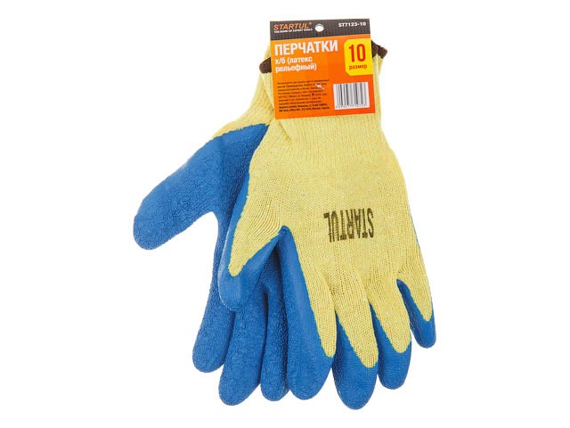 Купить перчатки х/б, латексное рельефное покрытие, 10 р-р STARTUL (ST7123-10)