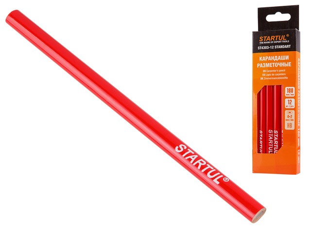 Купить карандаш разметочный 180мм 12шт. STARTUL STANDART (ST4303-12)