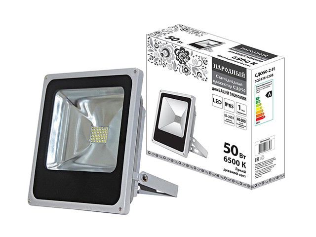 Купить прожектор светодиодный СДО50-2-Н 50 Вт, 6500 К, серый (SQ0336-0208) (TDM)