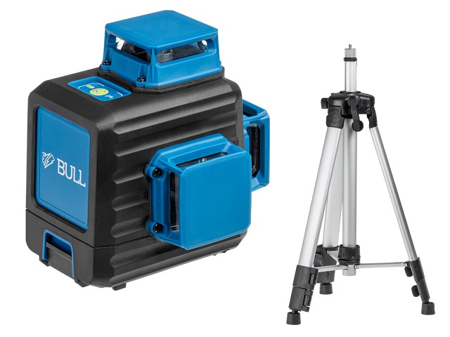 Купить нивелир лазерный линейный BULL LL 3401 c аккумулятором и штативом в кор. (проекция: 3 плоскости 360°, до 80 м, +/- 0.50 мм/м, резьба 1/4") (13024123)