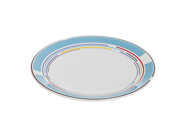 Купить тарелка десертная керамическая, 199 мм, круглая, серия Самсун, голубая полоска, PERFECTO LINEA (Супер цена!) (16-995400)